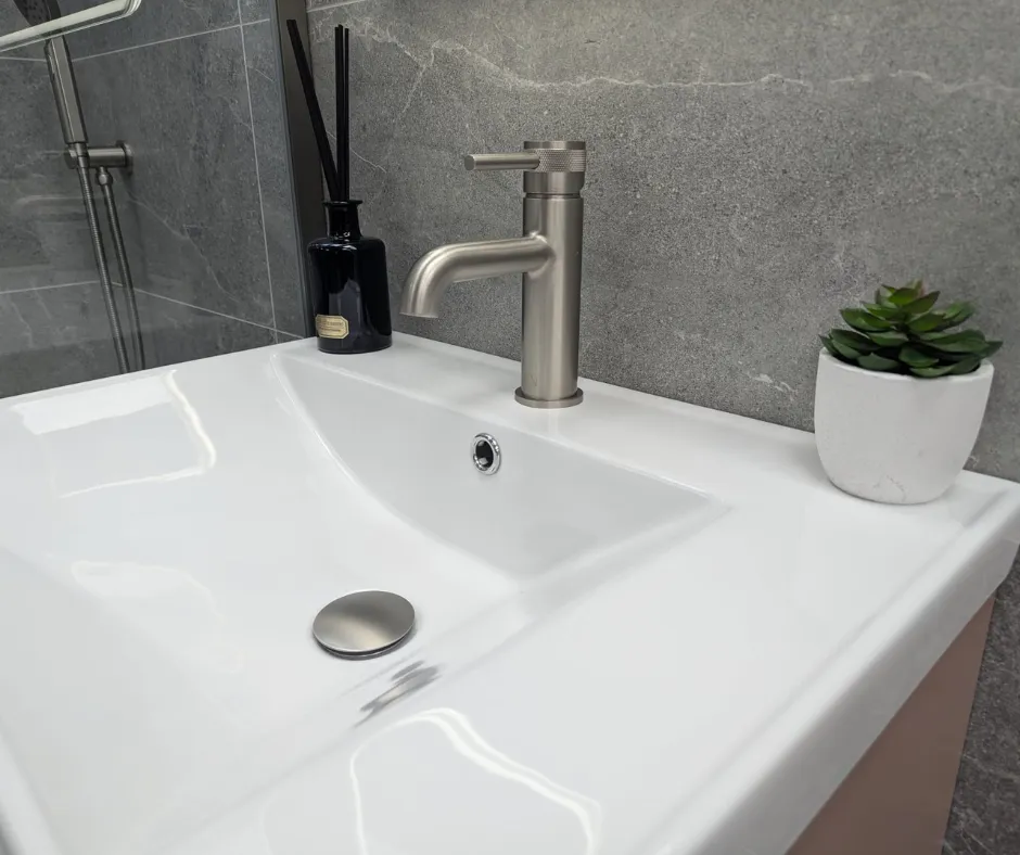 Chrome Mixer with White Basin